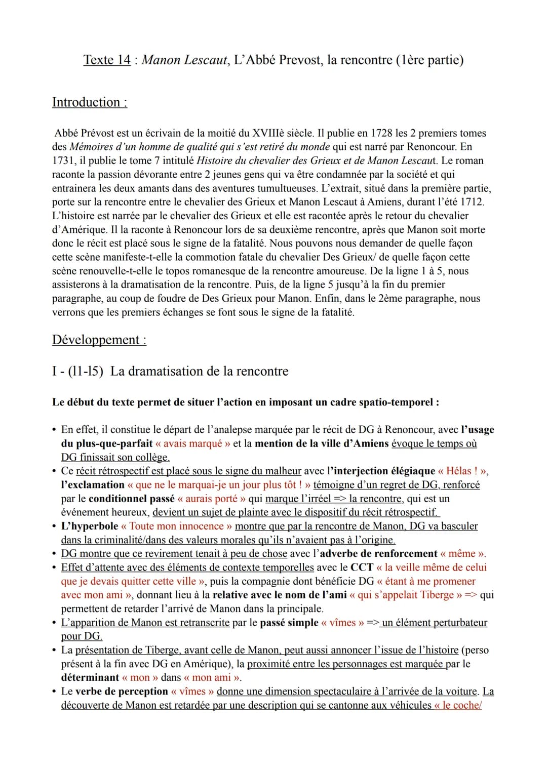 Texte 14: Manon Lescaut, L'Abbé Prevost, la rencontre (1ère partie)
Introduction:
Abbé Prévost est un écrivain de la moitié du XVIIIè siècle