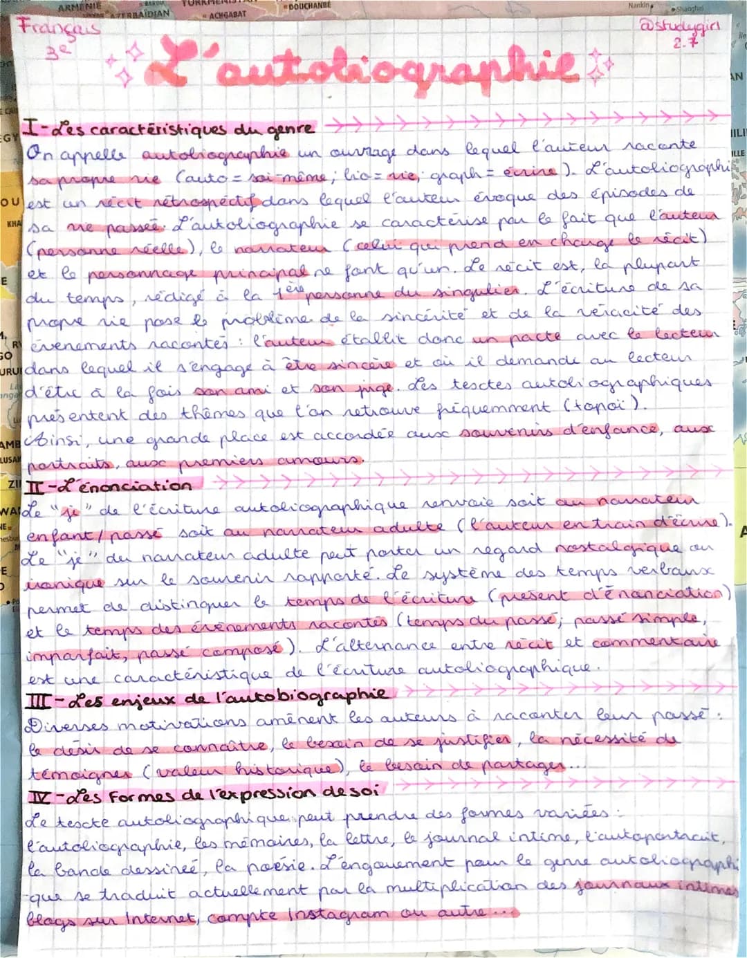G
ARMENIE
Français
E
BARD
AVERBAIDIAN
TURKM
ACHGABAT
DOUCHANBE
& autobiographie.
Nankin
Shanghai
@studygirl
2.7
I-Les caractéristiques du ge