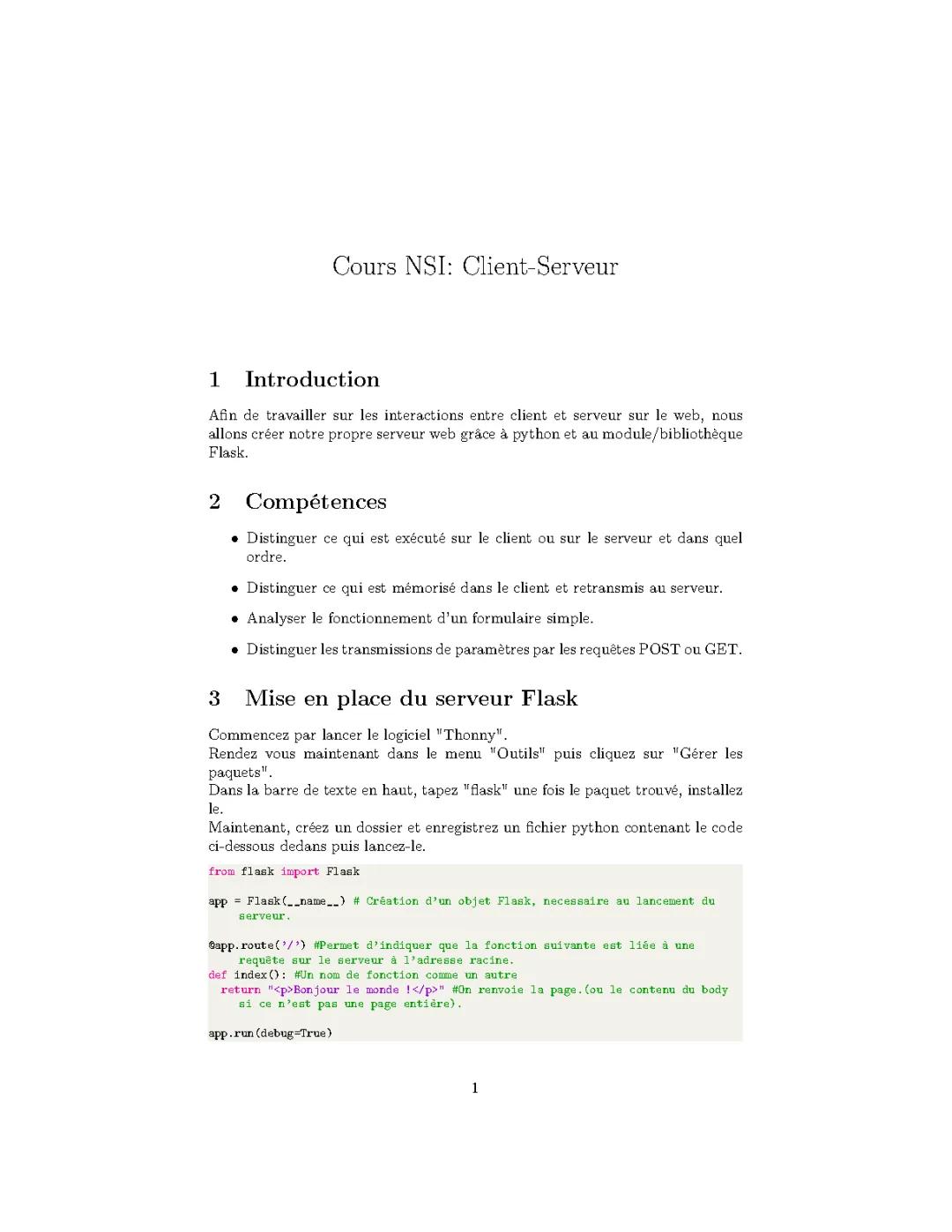 cours NSI, client-serveur