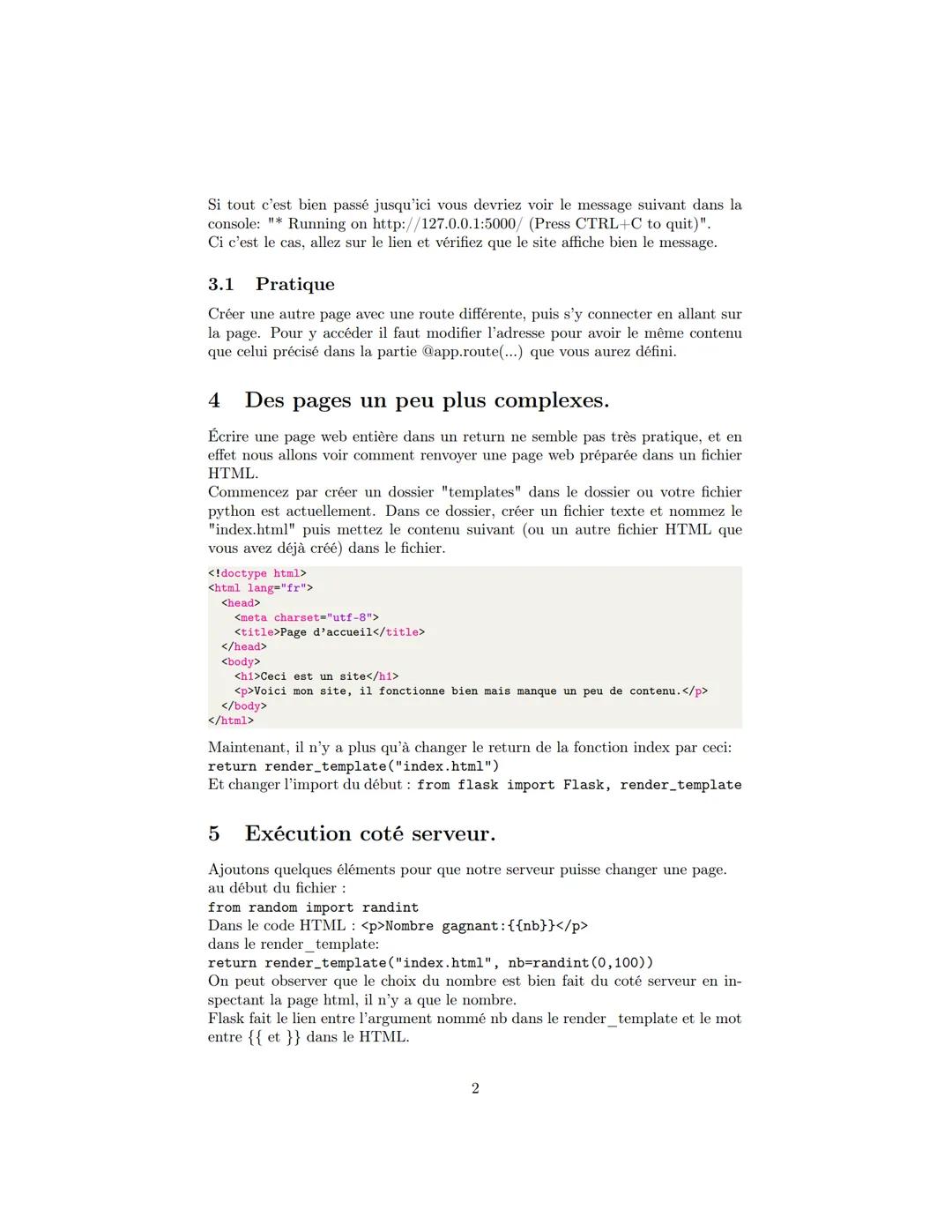 Cours NSI: Client-Serveur
1
Introduction
Afin de travailler sur les interactions entre client et serveur sur le web, nous
allons créer notre