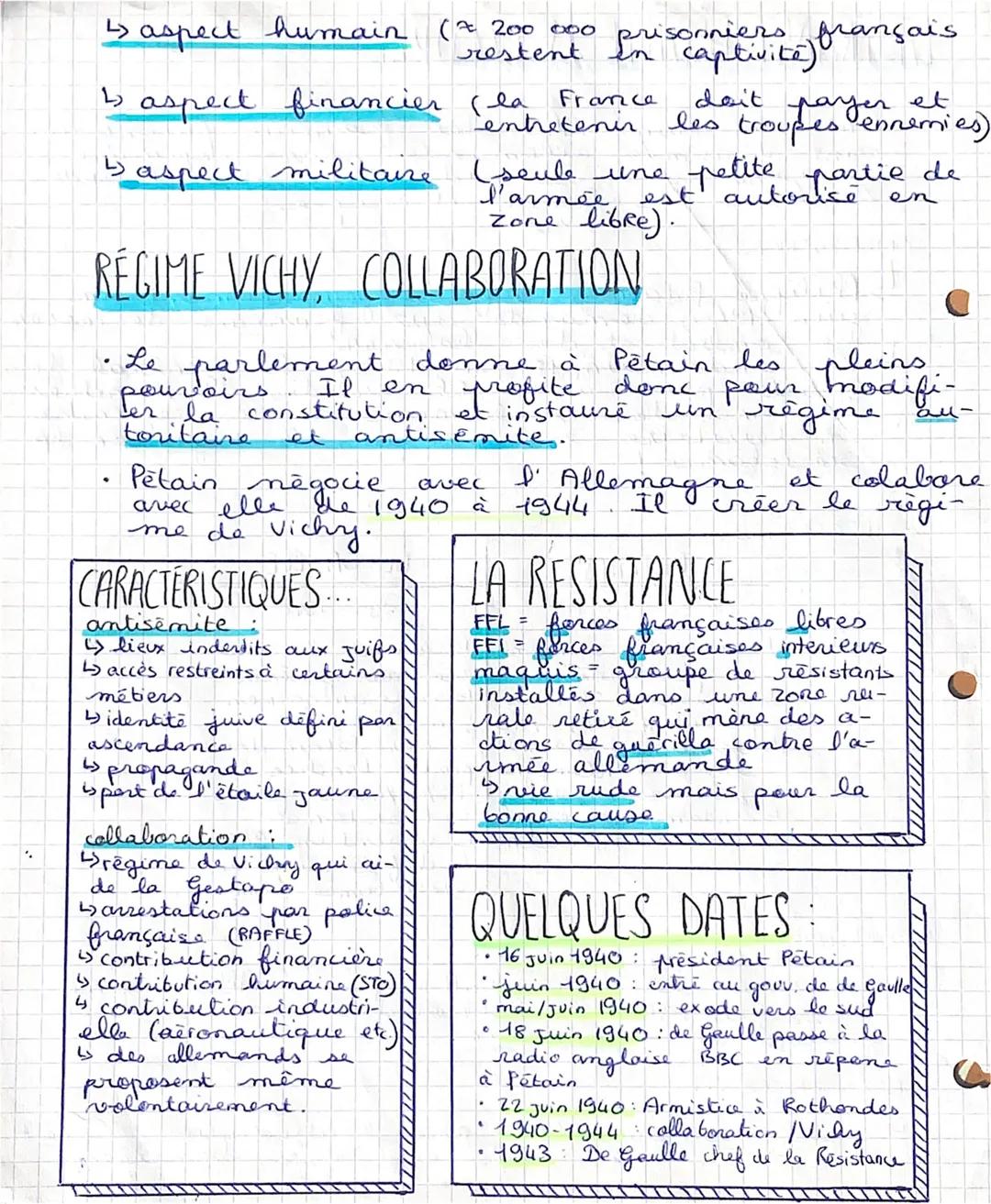 # LA FRANCE DÉFAITE ET OCCUPEE

•En mai juin 1940, les français fuient de-
vant l'armée allemande pour rejoindrede.
la zone libre; le sud le