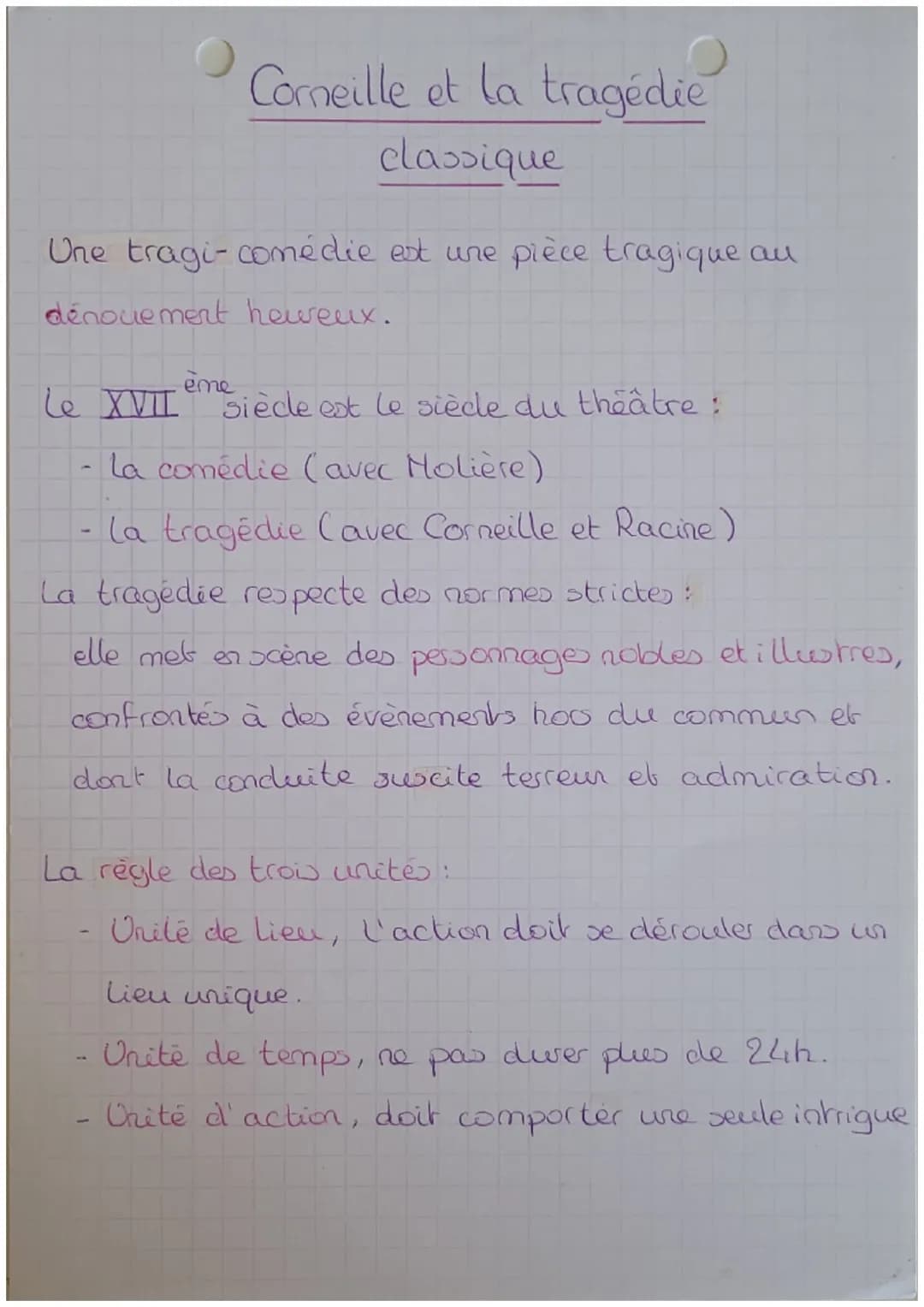 Corneille et la tragédie
classique
Une tragi-comédie est une pièce tragique au
dénouement heureux.
ème
siècle est le siècle du théâtre :
le 