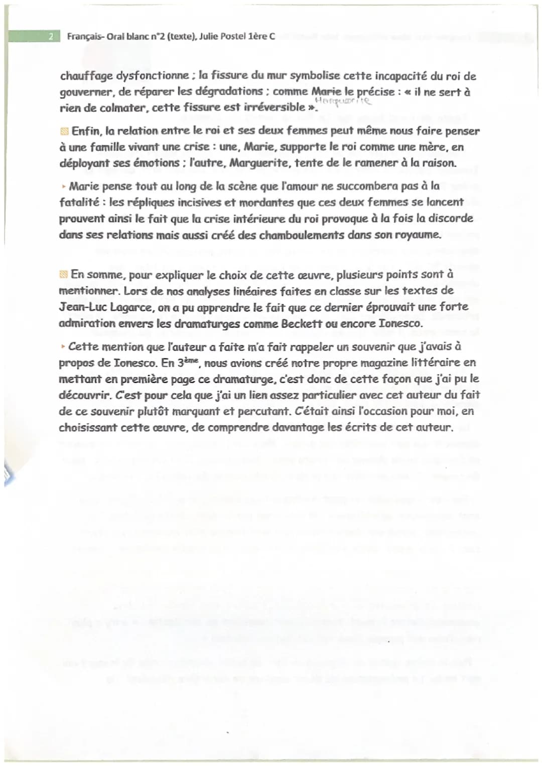 ▸
Français-Oral blanc n°2 (texte), Julie Postel 1ère C
- Français : Oral blanc 2 -
Texte de l'oral blanc sur Le Roi se meurt de Ionesco:
Eug