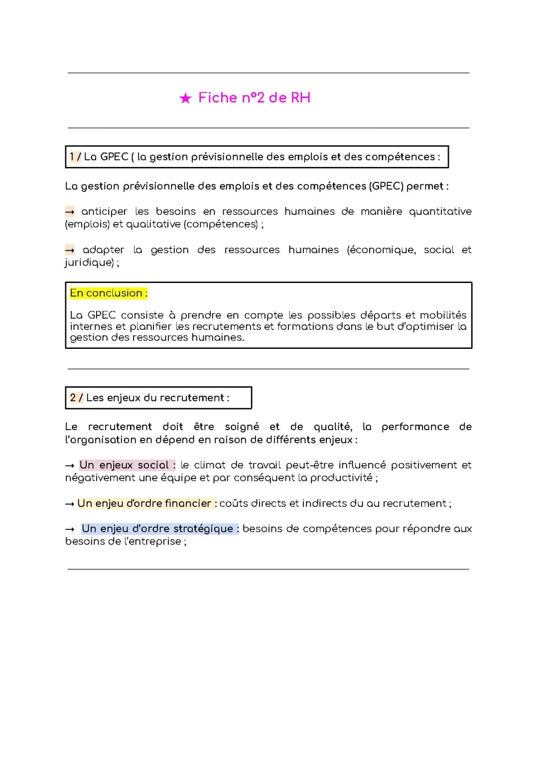 Fiche n°2 de RH