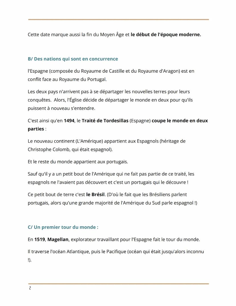 L'ouverture atlantique
les conséquences de la découverte du Nouveau Monde
HISTOIRE SECONDE - RÉSUMÉ DE CHAPITRE
Créé par MOI. CECI EST UN RÉ