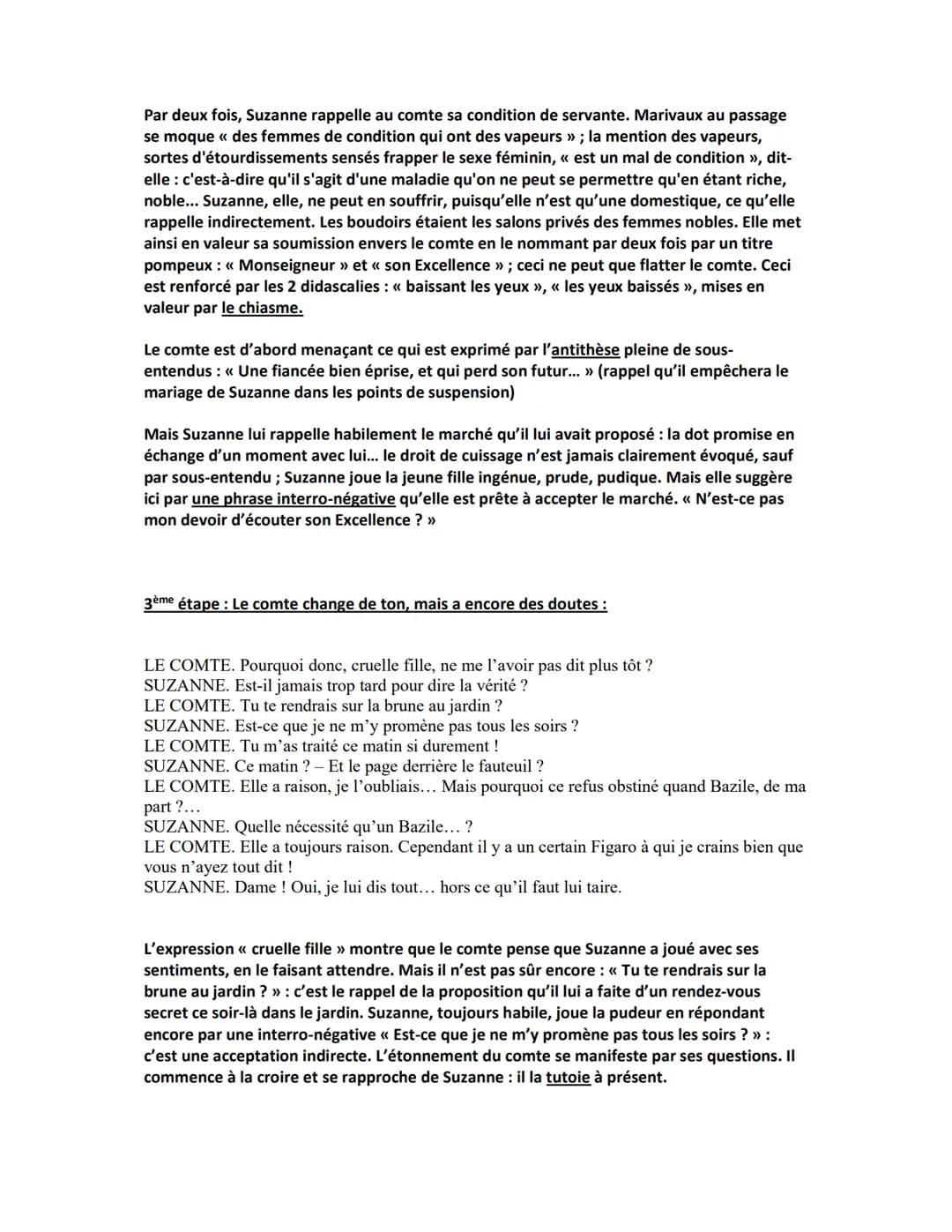 Le Mariage de Figaro, acte III, scène 9
Suzanne, Figaro et la comtesse se sont mis d'accord pour tromper le Comte et l'obliger à
renoncer au