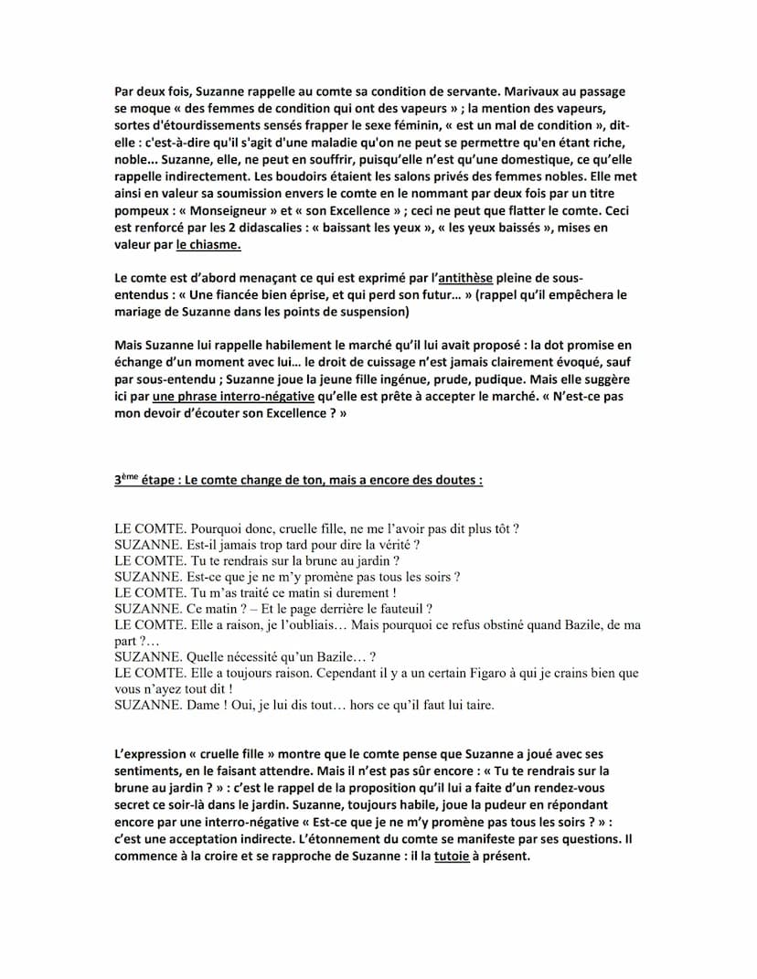 Le Mariage de Figaro, acte III, scène 9
Suzanne, Figaro et la comtesse se sont mis d'accord pour tromper le Comte et l'obliger à
renoncer au