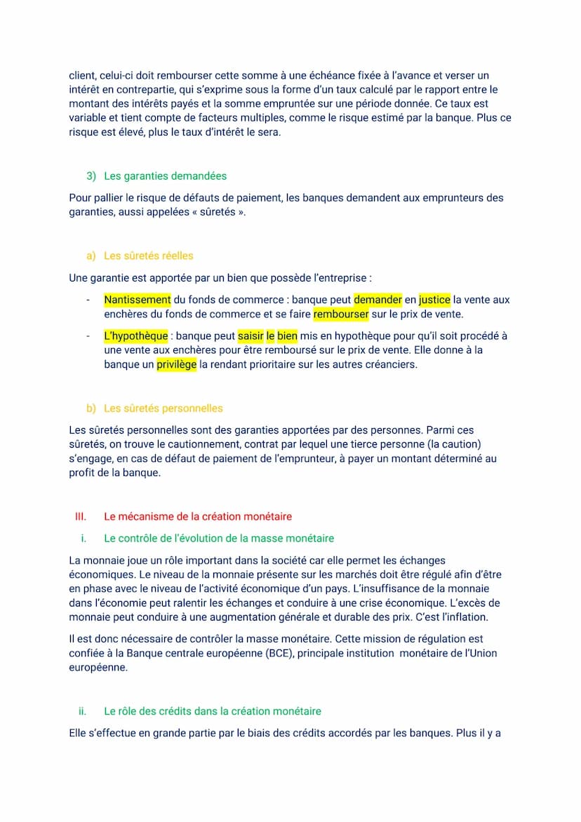Comment la banque répond-elle aux besoins de
l'entreprise hôtelière ?
Les banques, parties prenantes du financement de l'entreprise d'H-R, a