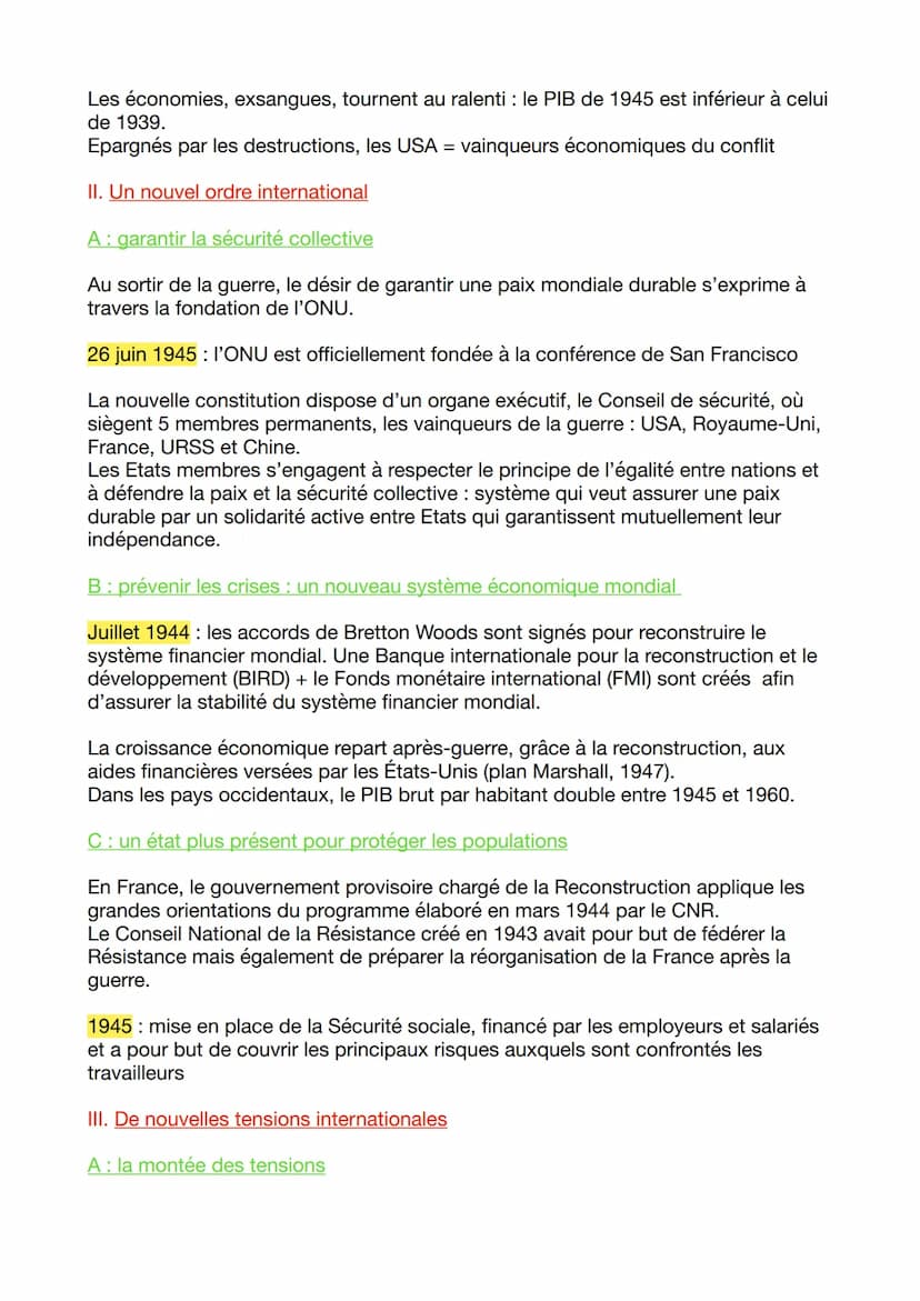 La fin de la Seconde Guerre Mondiale et les débuts d'un nouvel ordre mondial
L'alliance entre les USA et l'Union Soviétique a permis la vict