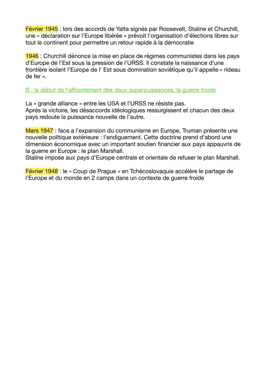 La fin de la Seconde Guerre Mondiale et les débuts d'un nouvel ordre mondial
L'alliance entre les USA et l'Union Soviétique a permis la vict