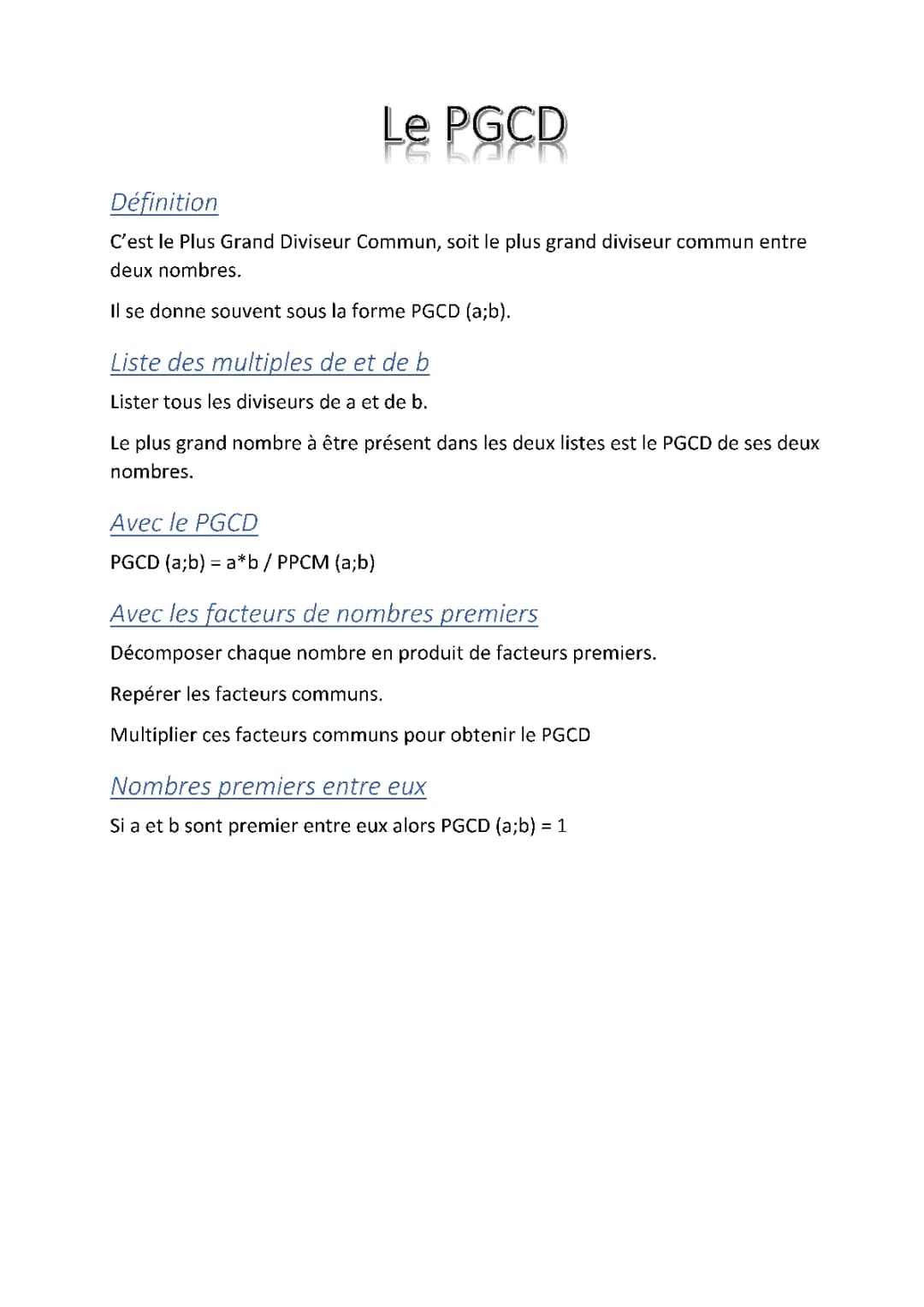 le PGCD