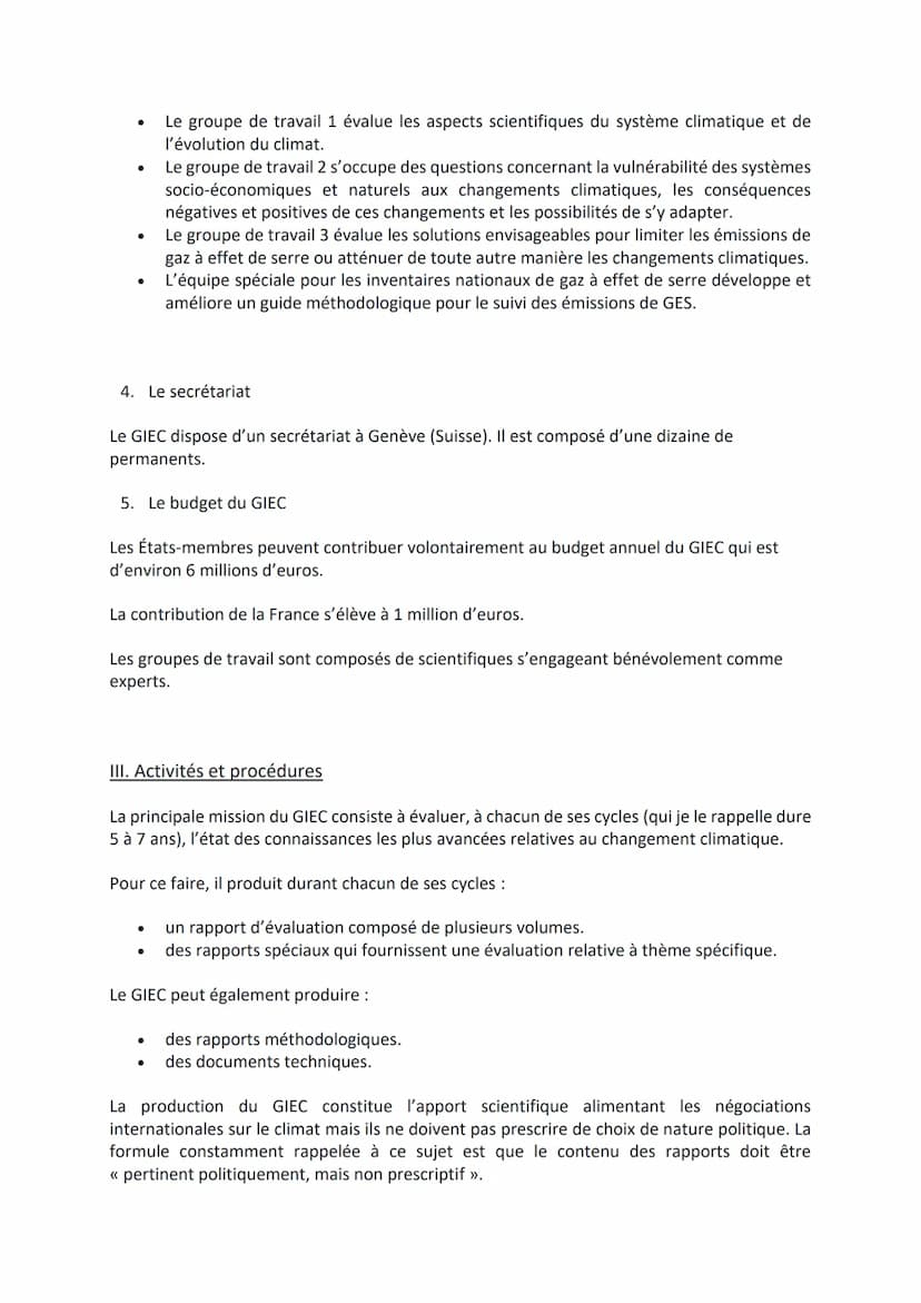 Qu'est-ce que le GIEC ?
GIEC est l'acronyme du Groupe d'experts Intergouvernemental sur l'Evolution du Climat. C'est
une organisation hybrid
