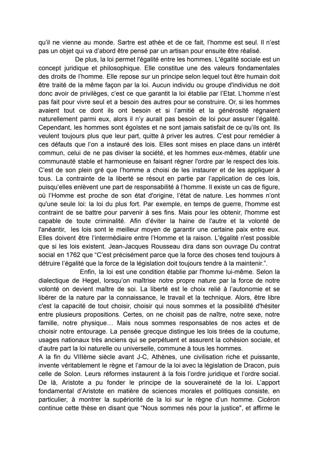 I.
II.
III.
La loi est-elle un obstacle à notre liberté ?
Oui, la loi est un obstacle à notre liberté:
a. La loi est une contrainte, elle no