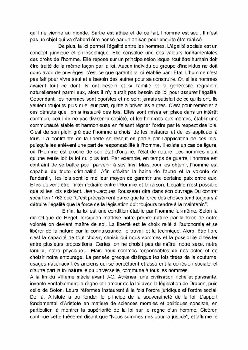 I.
II.
III.
La loi est-elle un obstacle à notre liberté ?
Oui, la loi est un obstacle à notre liberté:
a. La loi est une contrainte, elle no