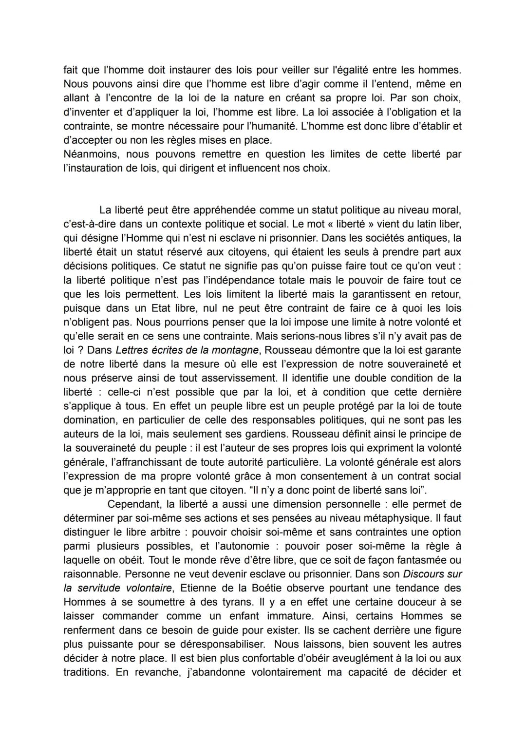 I.
II.
III.
La loi est-elle un obstacle à notre liberté ?
Oui, la loi est un obstacle à notre liberté:
a. La loi est une contrainte, elle no
