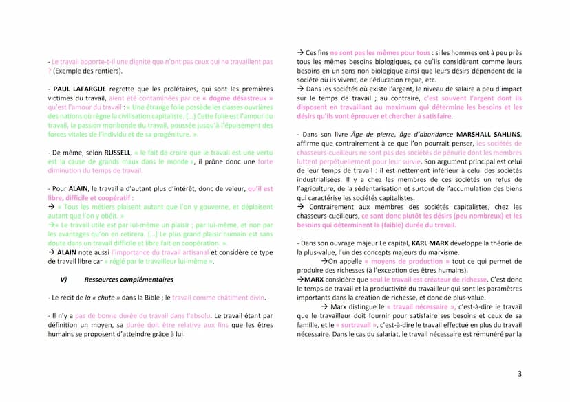 Définitions
- Le travail désigne toute forme d'activité physique et/ou intellectuelle
ayant sa finalité hors d'elle-même.
1)
→ Une activité 