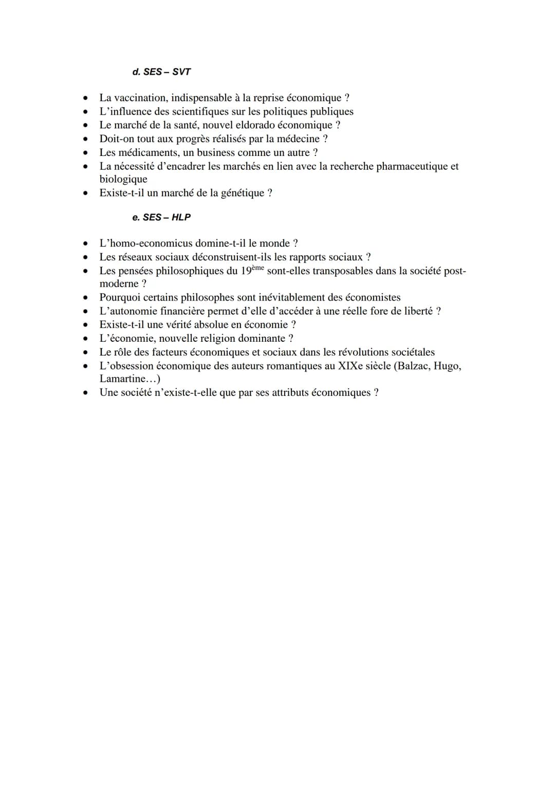 1. Sujet SES
. Peut-on concilier croissance économique et préservation de l'environnement ?
Le PIB: un indicateur dépassé ?
Comment peut-on 
