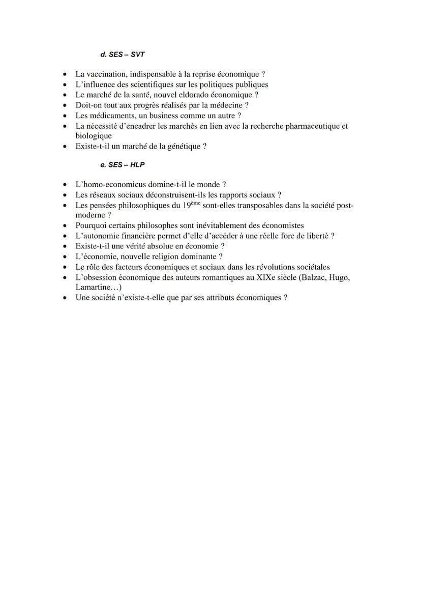 1. Sujet SES
. Peut-on concilier croissance économique et préservation de l'environnement ?
Le PIB: un indicateur dépassé ?
Comment peut-on 
