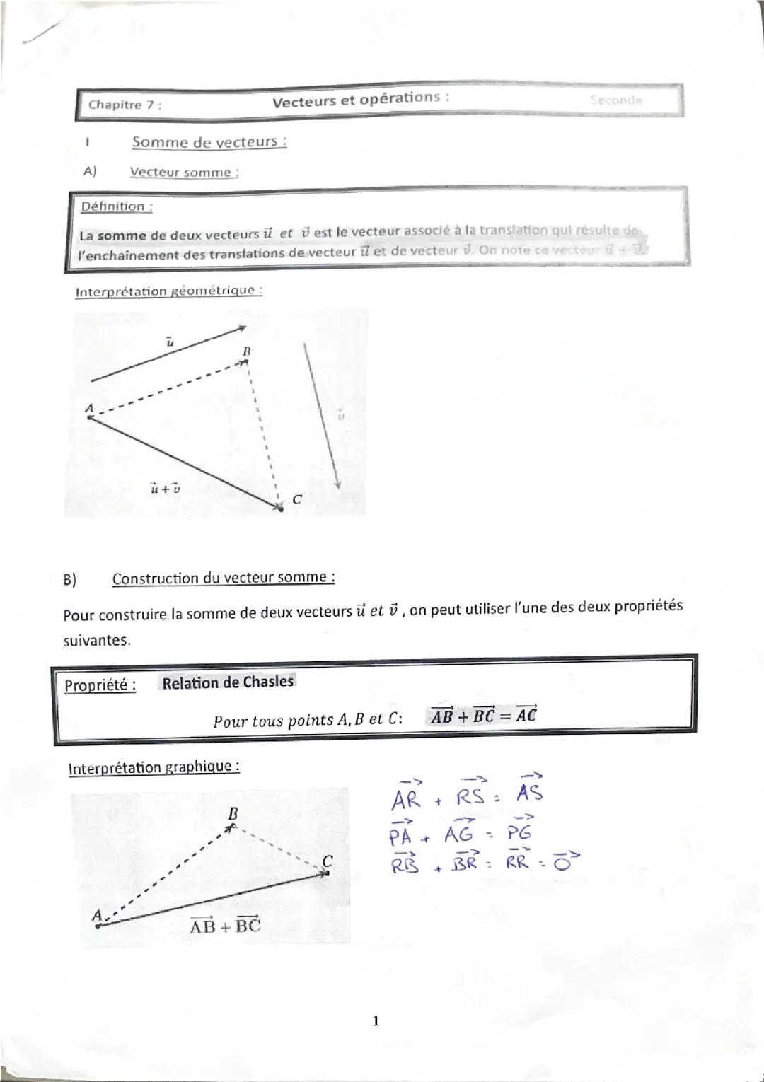 vecteurs et opérations 