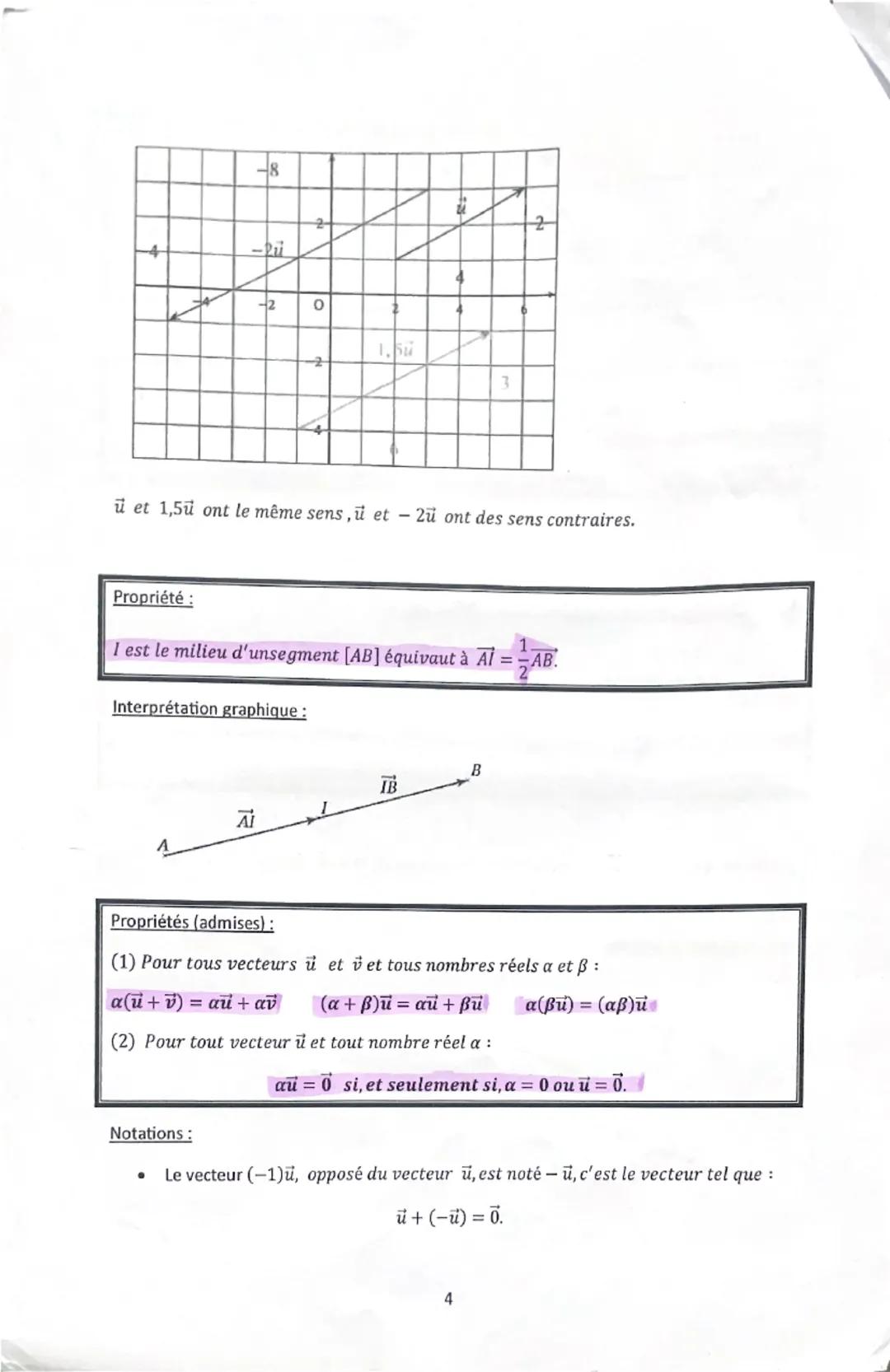 --- OCR Start ---
Chapitre 7:
Vecteurs et opérations:
Seconde
1
Somme de vecteurs:
A)
Vecteur somme:
Définition:
La somme de deux vecteurs $