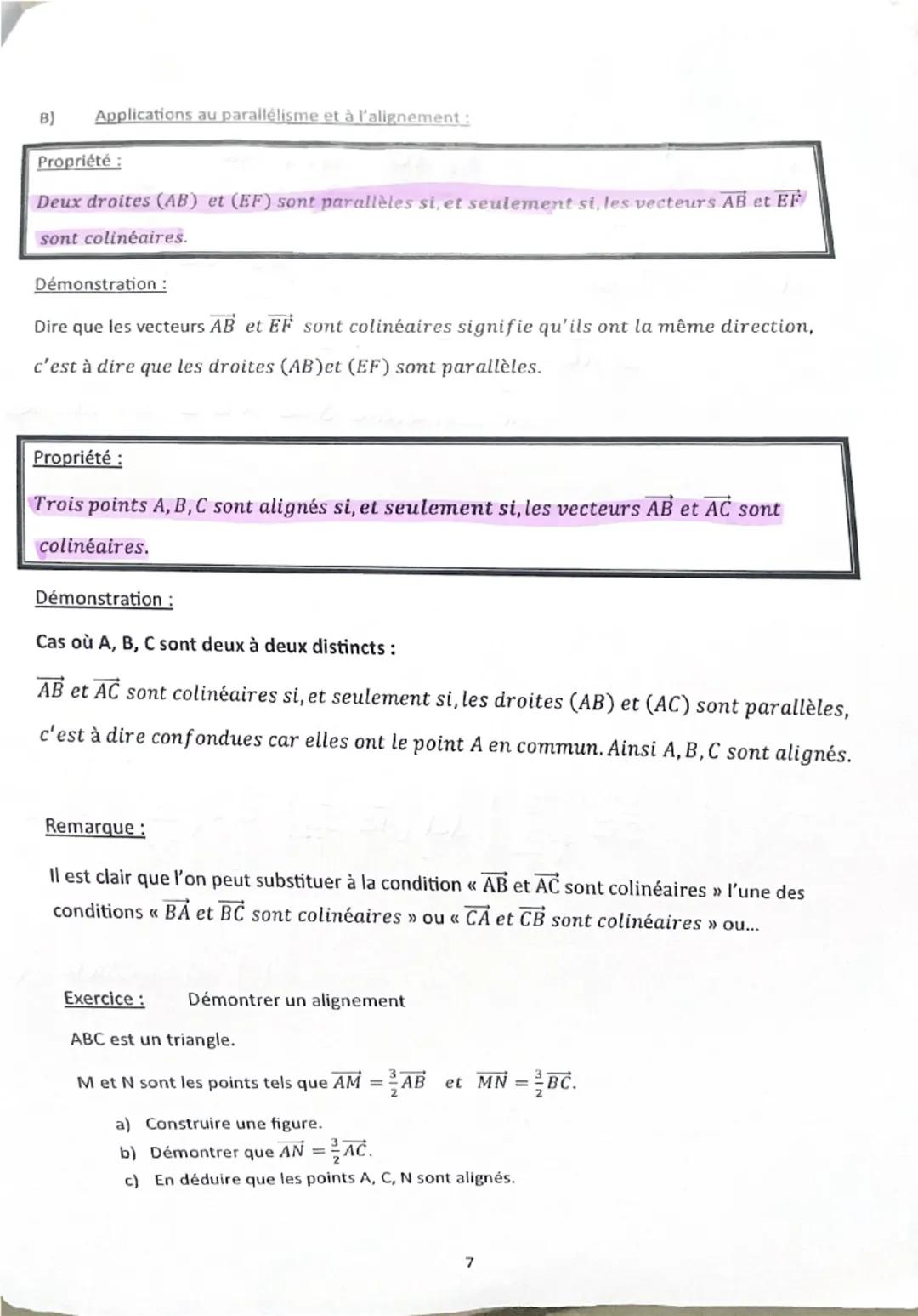 --- OCR Start ---
Chapitre 7:
Vecteurs et opérations:
Seconde
1
Somme de vecteurs:
A)
Vecteur somme:
Définition:
La somme de deux vecteurs $