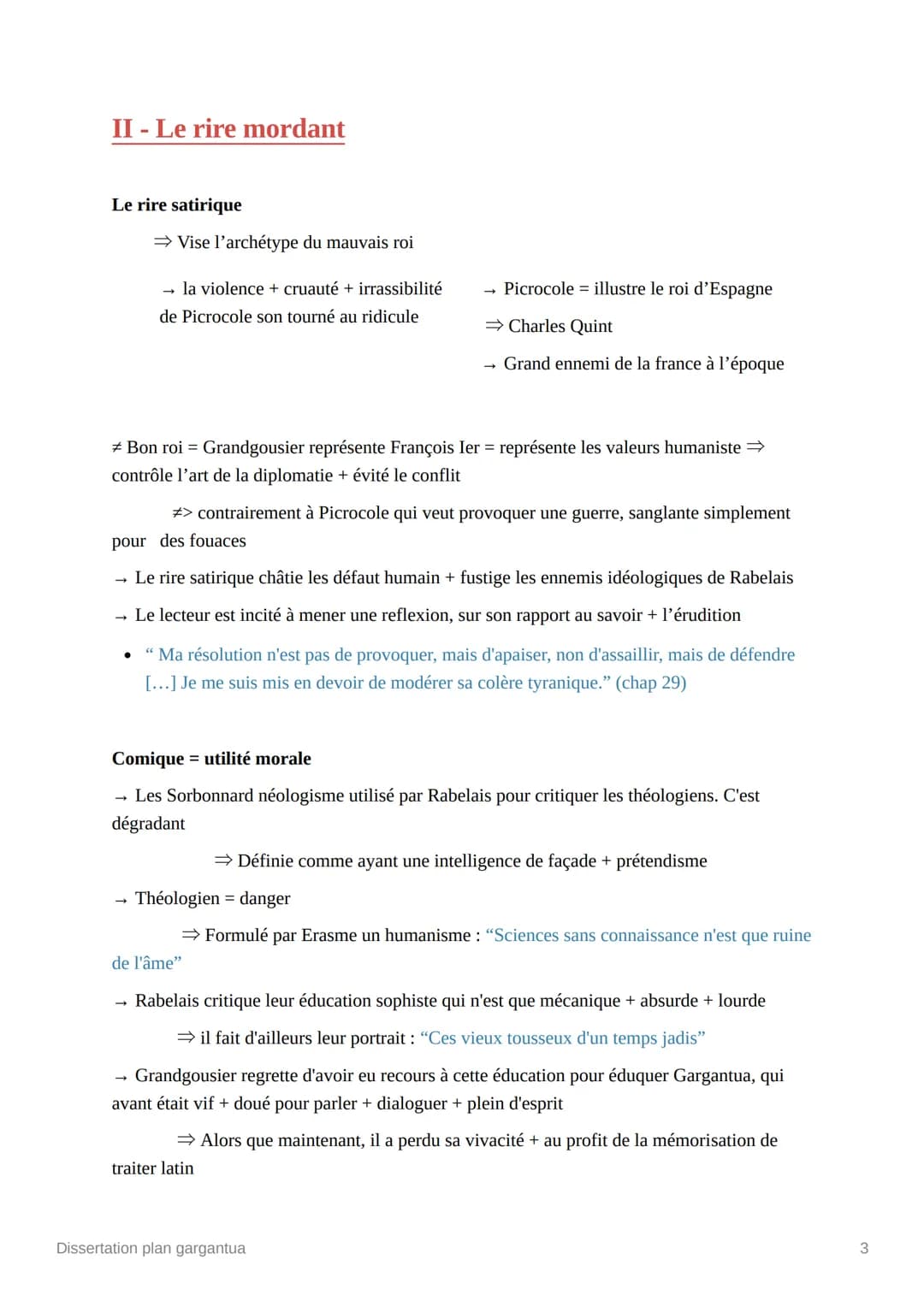Dissertation plan gargantua
État Done
Introduction
L’humaniste est un mouvement littéraire du 16e siècle, plaçant l’homme au centre de ses
p