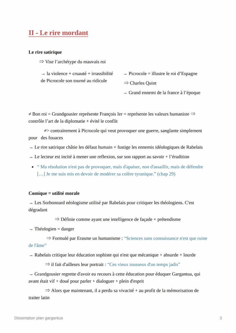 Dissertation plan gargantua
État Done
Introduction
L’humaniste est un mouvement littéraire du 16e siècle, plaçant l’homme au centre de ses
p