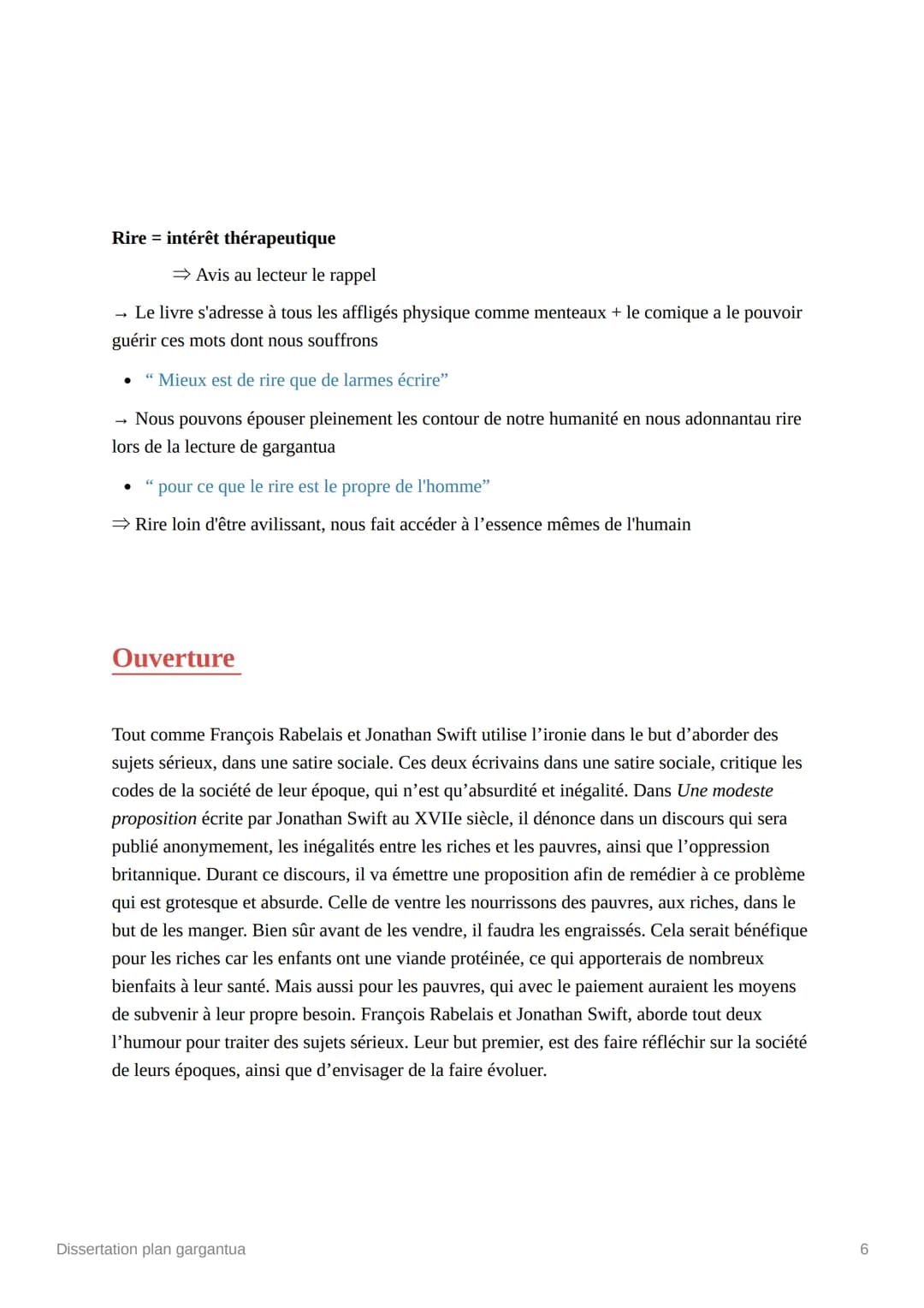 Dissertation plan gargantua
État Done
Introduction
L’humaniste est un mouvement littéraire du 16e siècle, plaçant l’homme au centre de ses
p