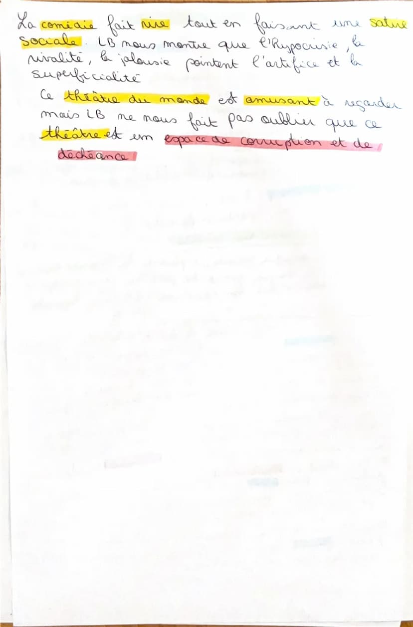 I.
Dissertation: Les Caractères, La bruyère
Arguments et citations:
La bruyère met en scène le monde comme un théâtre
1. La cour et la ville