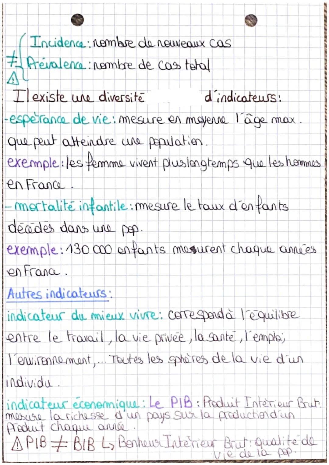 # Les indicateurs de sante

et sociaux

indicateur: chiffre qui done une indication mais une
information incomplète, mais utile sur un phéno