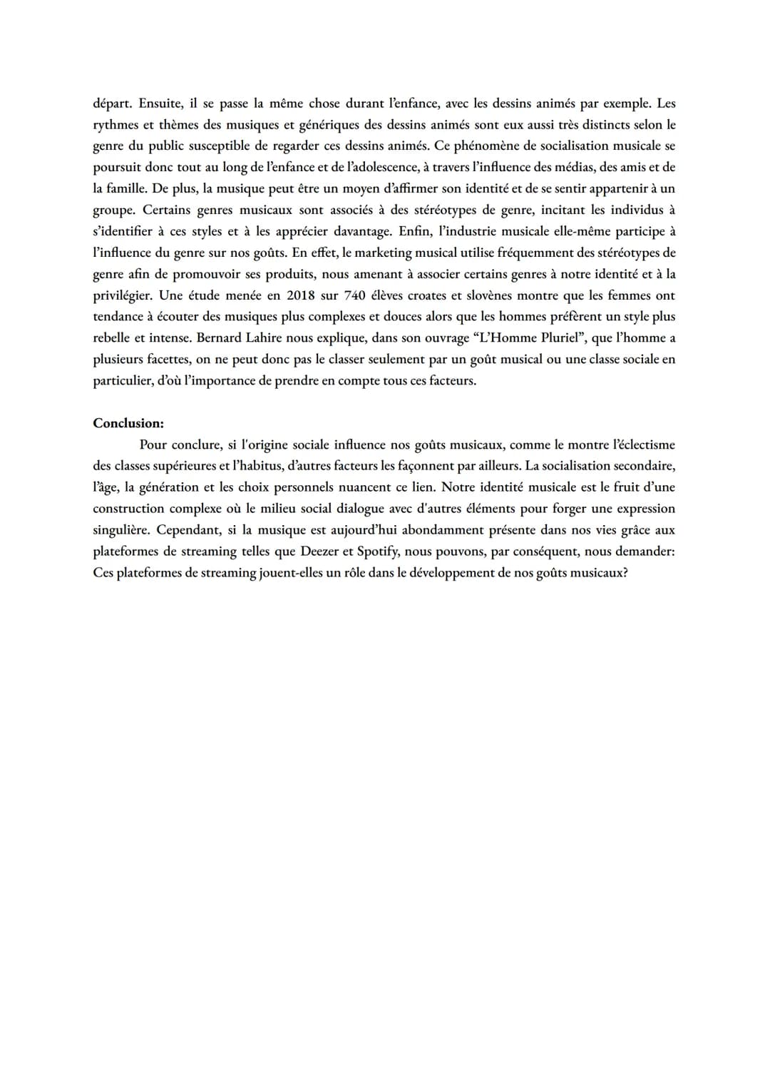Grand Oral SES
Notre milieu social détermine-t-il toujours autant nos goûts musicaux?
Plan:
I.
II.
L'origine sociale détermine notre identit