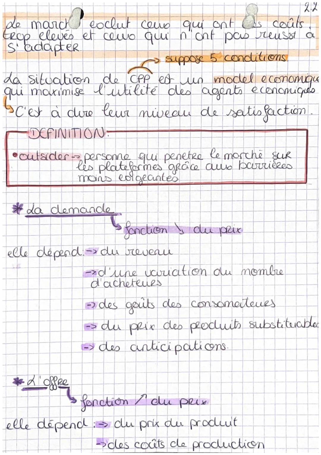 chap 2
D
Définitions
Ⓡ
de marché
concurrentiel
21
A.€ = agents economique
• marché- lieu fictif ou réel ou & rencontre
I'offre et la demande