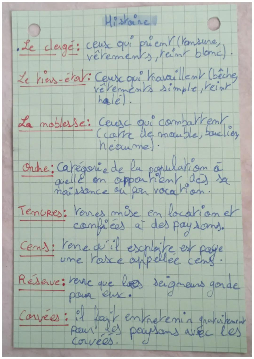 Histoire

• Le leage: ceux qui priemeint blanc).
(Vansure,

Le rias-étar: Ceusxc qui travaillent (bệche
vevements simple, reint
halel.

La n