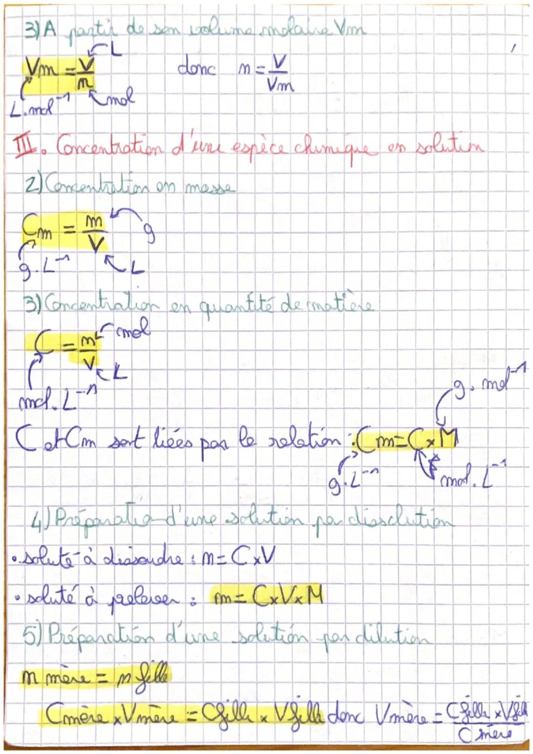 PHYSIQUE-CHIMIE
Chapitre 3: LA Mole
1. Grandeurs molaires
(1) Quantite de matièrg
No =6,02.10° md
mb entités
MEN
& Na
mol
2) Messe meldire
M