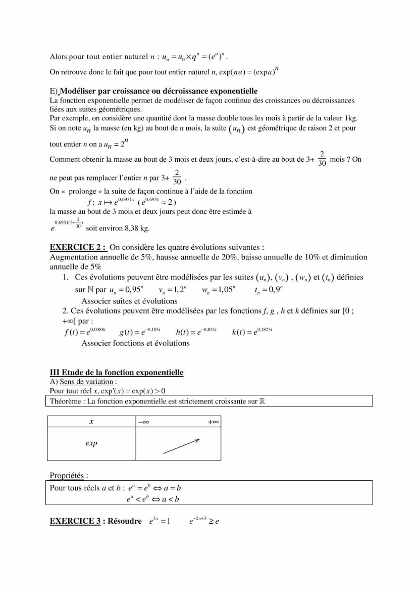 I Définition
Propriété et définition :
Il existe une unique fonction f définie et dérivable sur R telle que f'=fet f(0) = 1.
Cette fonction 