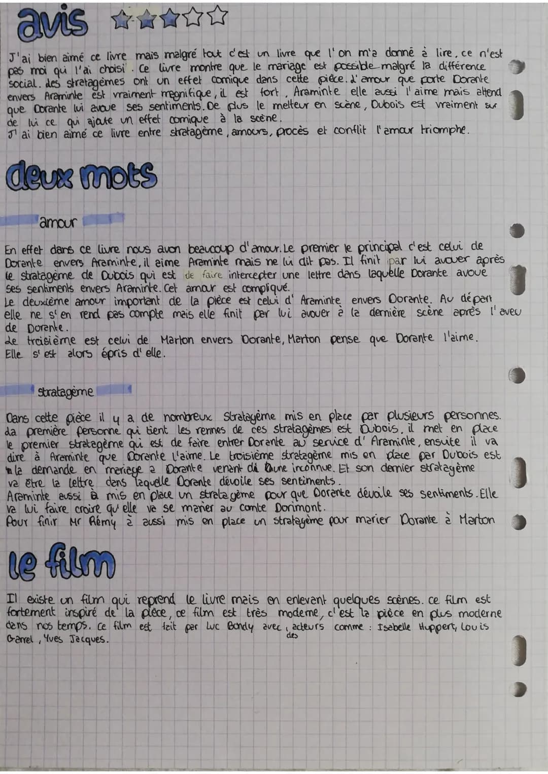 fiche de lecture n°1 : des fausses confidences
résumé
L'acte I, met en scène Dorante, un bourgeois ruiné, sincèrement amoureux
d' Araminte, 