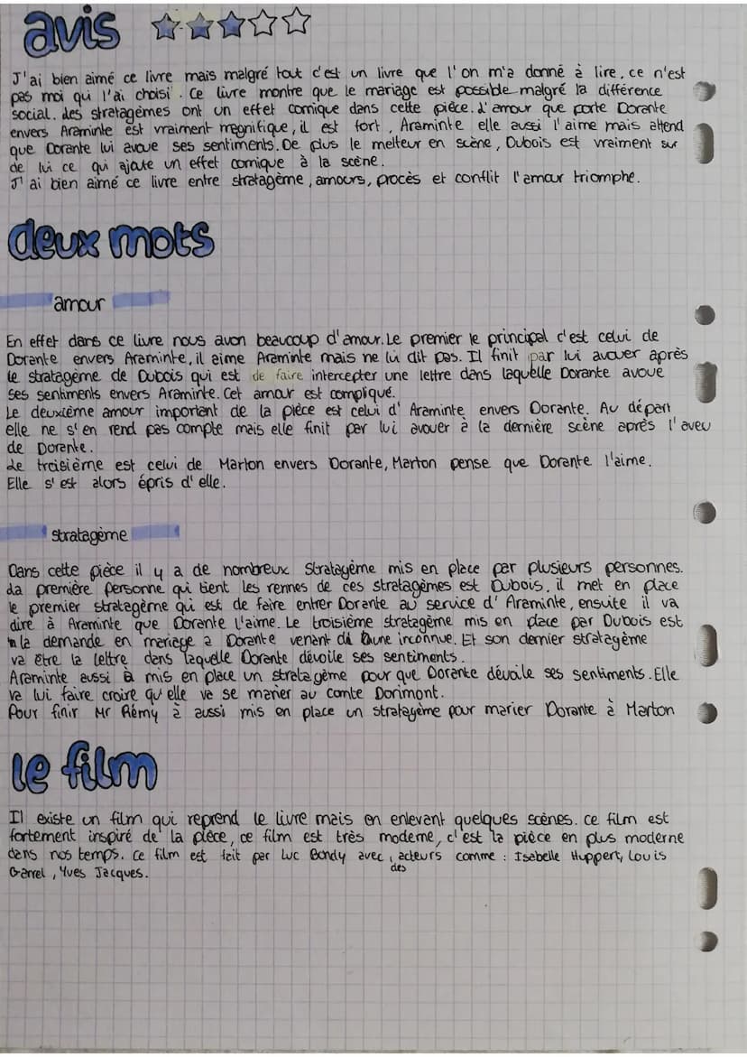 fiche de lecture n°1 : des fausses confidences
résumé
L'acte I, met en scène Dorante, un bourgeois ruiné, sincèrement amoureux
d' Araminte, 