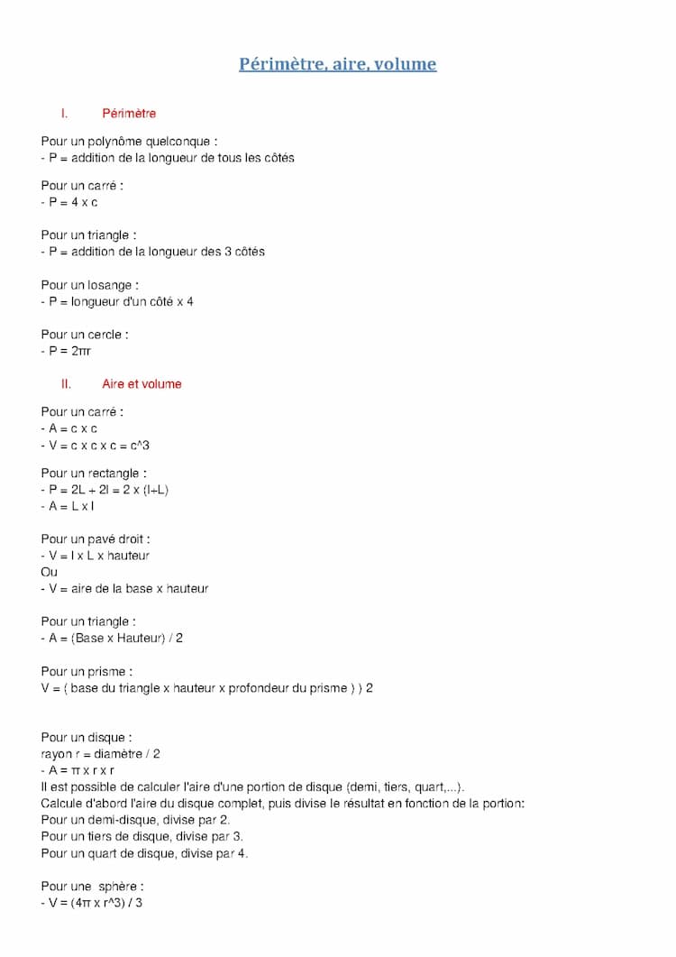 Know Périmètre, aire, volume  thumbnail