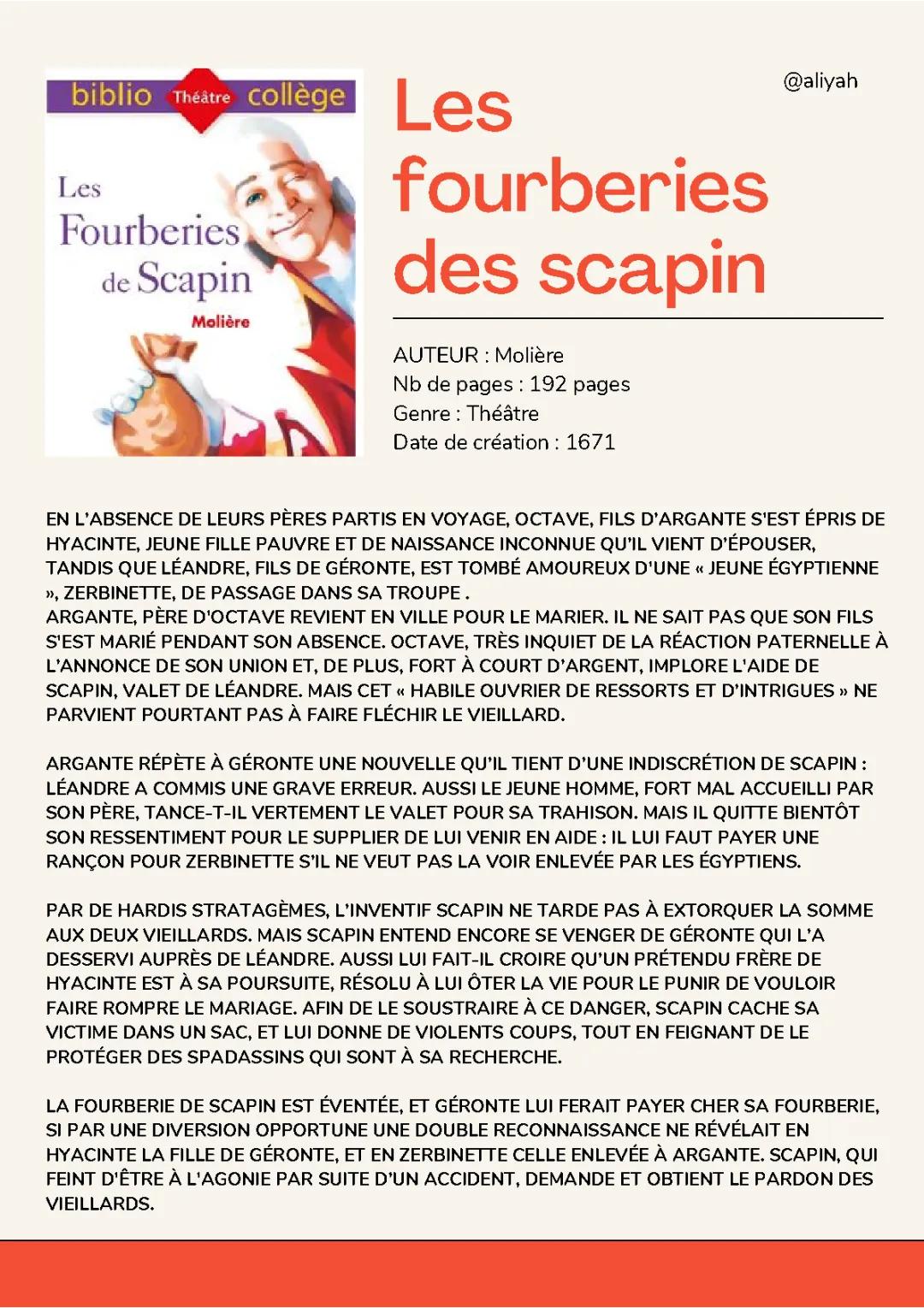 Les Fourberies de Scapin : Résumé et Analyse pour les 5èmes