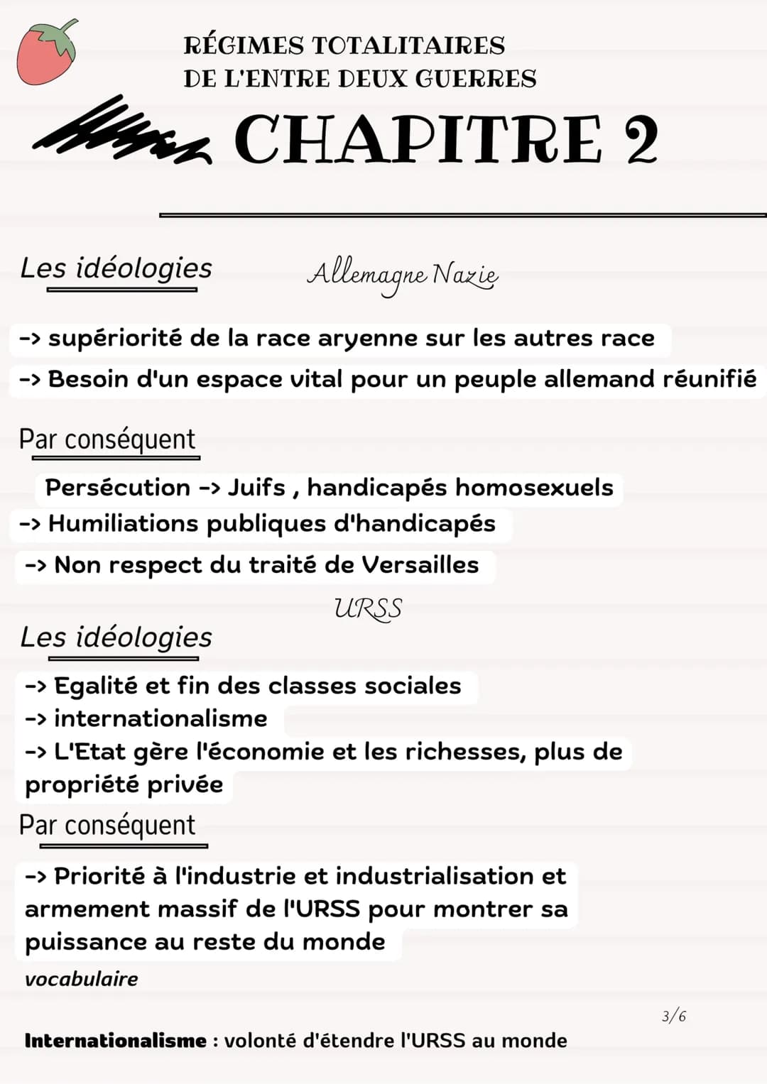 RÉGIMES TOTALITAIRES
DE L'ENTRE DEUX GUERRES
CHAPITRE 2
Allemagne
• Touchée par 2 crises économiques entre 1923 et 1929
conséquence :
Hausse