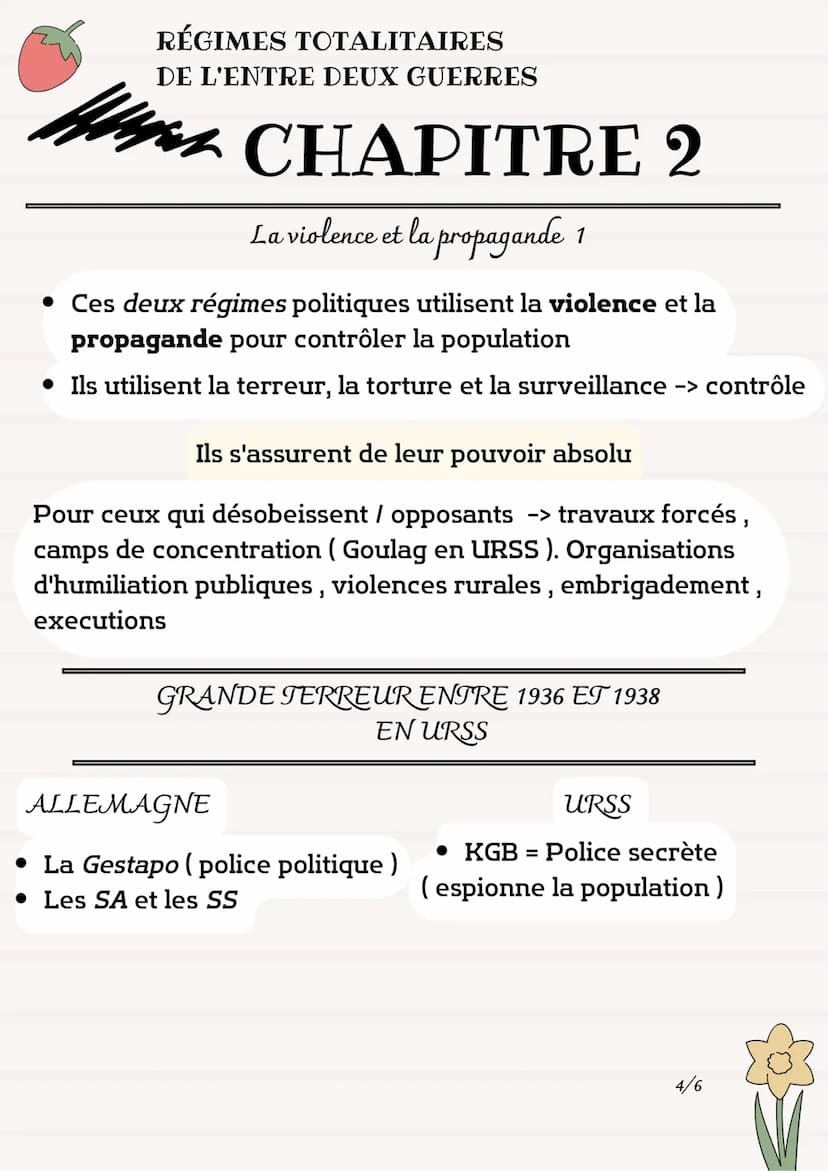 RÉGIMES TOTALITAIRES
DE L'ENTRE DEUX GUERRES
CHAPITRE 2
Allemagne
• Touchée par 2 crises économiques entre 1923 et 1929
conséquence :
Hausse