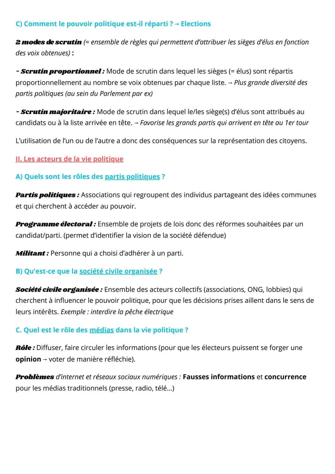 SES-Chapitre 2: Comment s'organise la vie politique ?
I. Le pouvoir politique et son exercice en France
A) Qu'est-ce que le pouvoir politiqu
