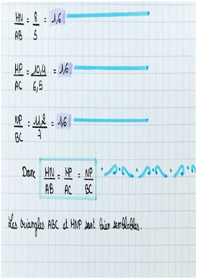 MATHS
triangles semblables:
Definition-
Deux triangles sont semblables
Carsque leurs angles sont deux
Gà deux de même mesure
Bropriété
A
Si 
