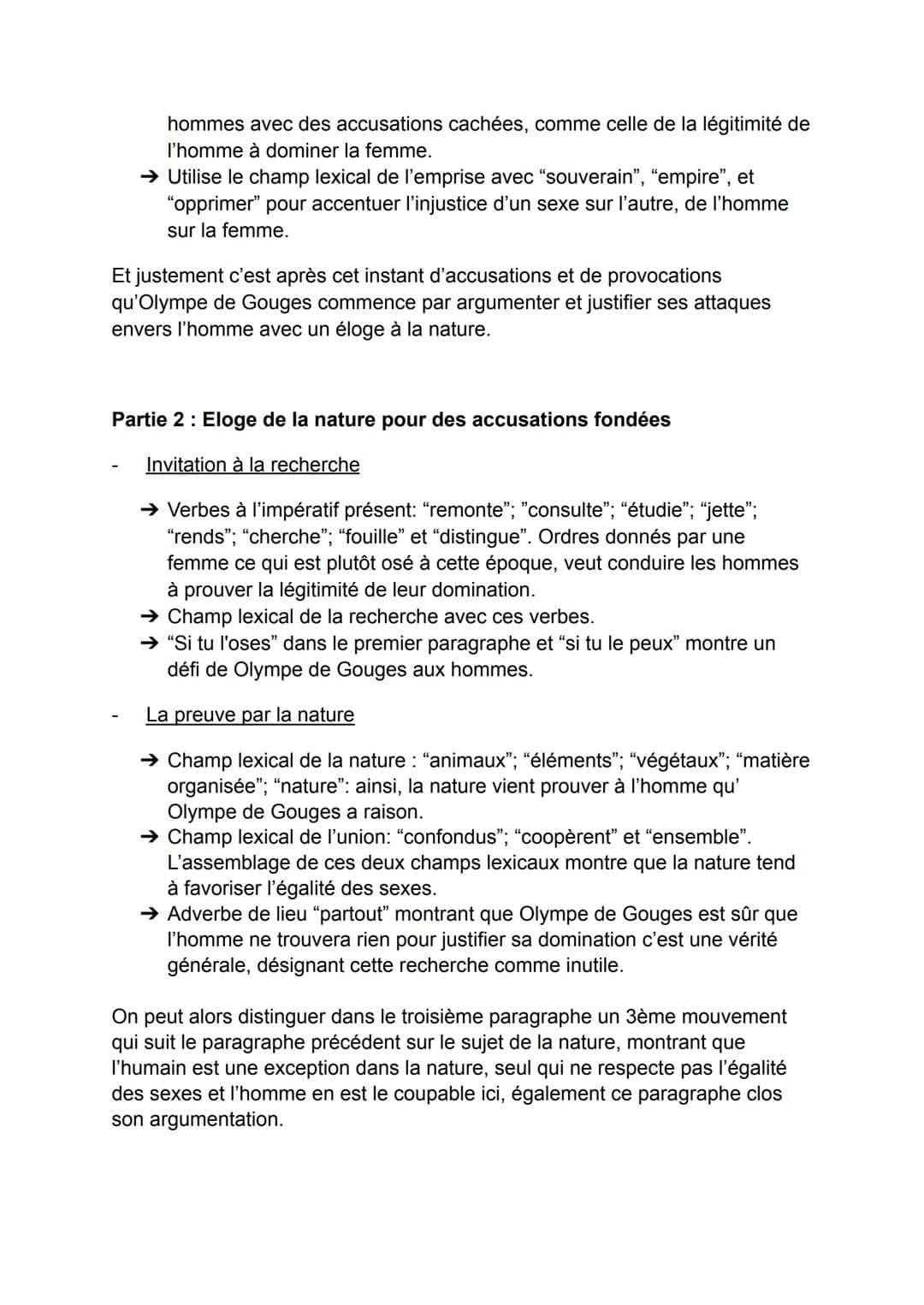 Explication linéaire de la DDFC; Les Droits de la femme
-Intro-
Au XVIIIème siècle, de nombreux auteurs s'engagent pour l'égalité de
tous et