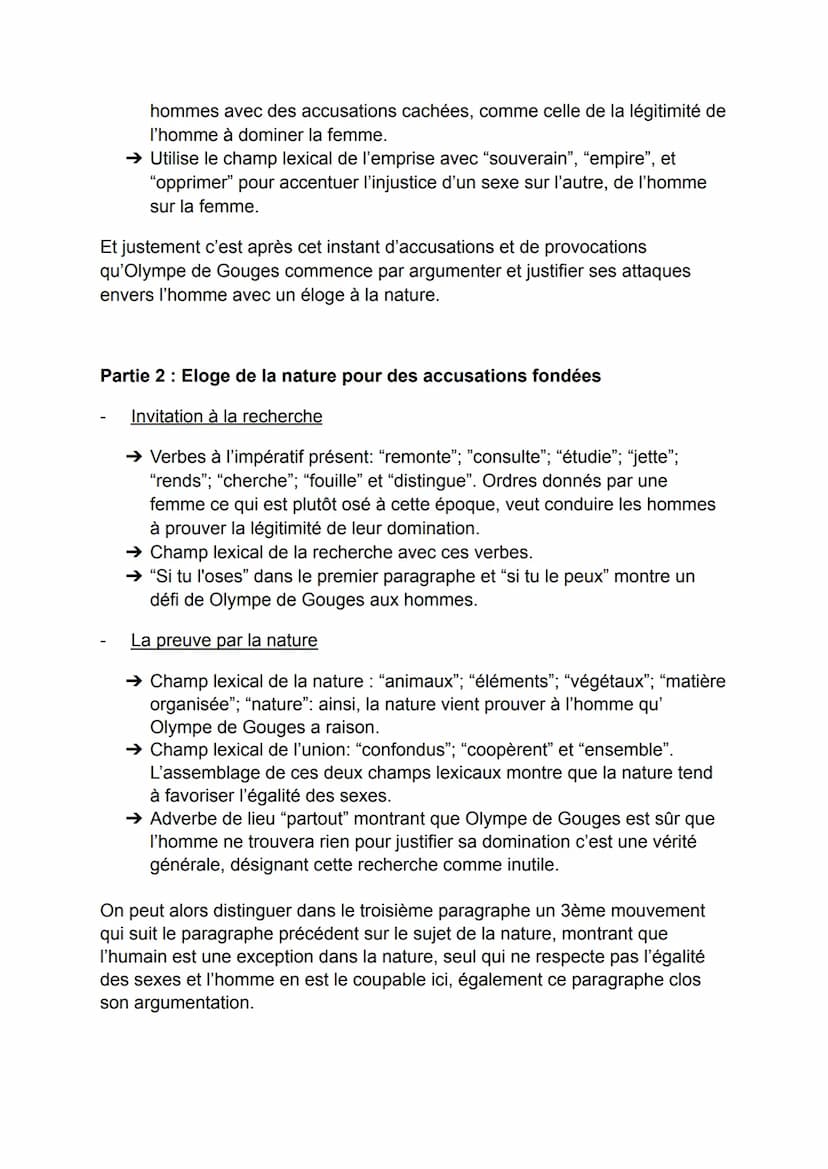 Explication linéaire de la DDFC; Les Droits de la femme
-Intro-
Au XVIIIème siècle, de nombreux auteurs s'engagent pour l'égalité de
tous et