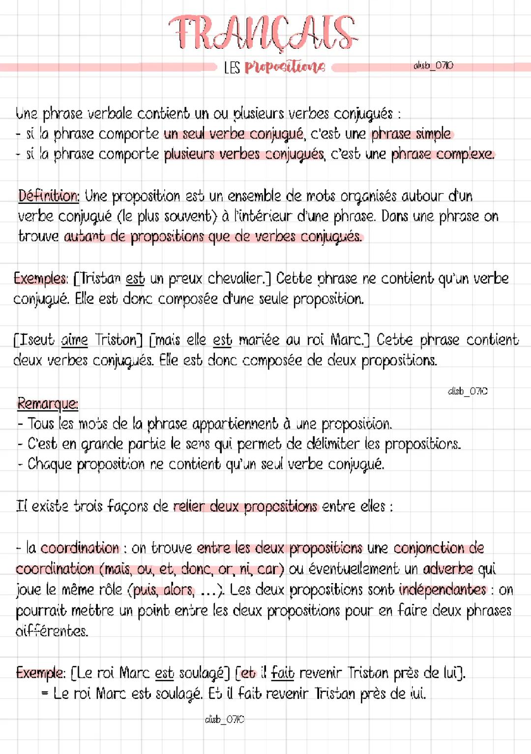 Toutes les propositions en français: exemples et exercices PDF