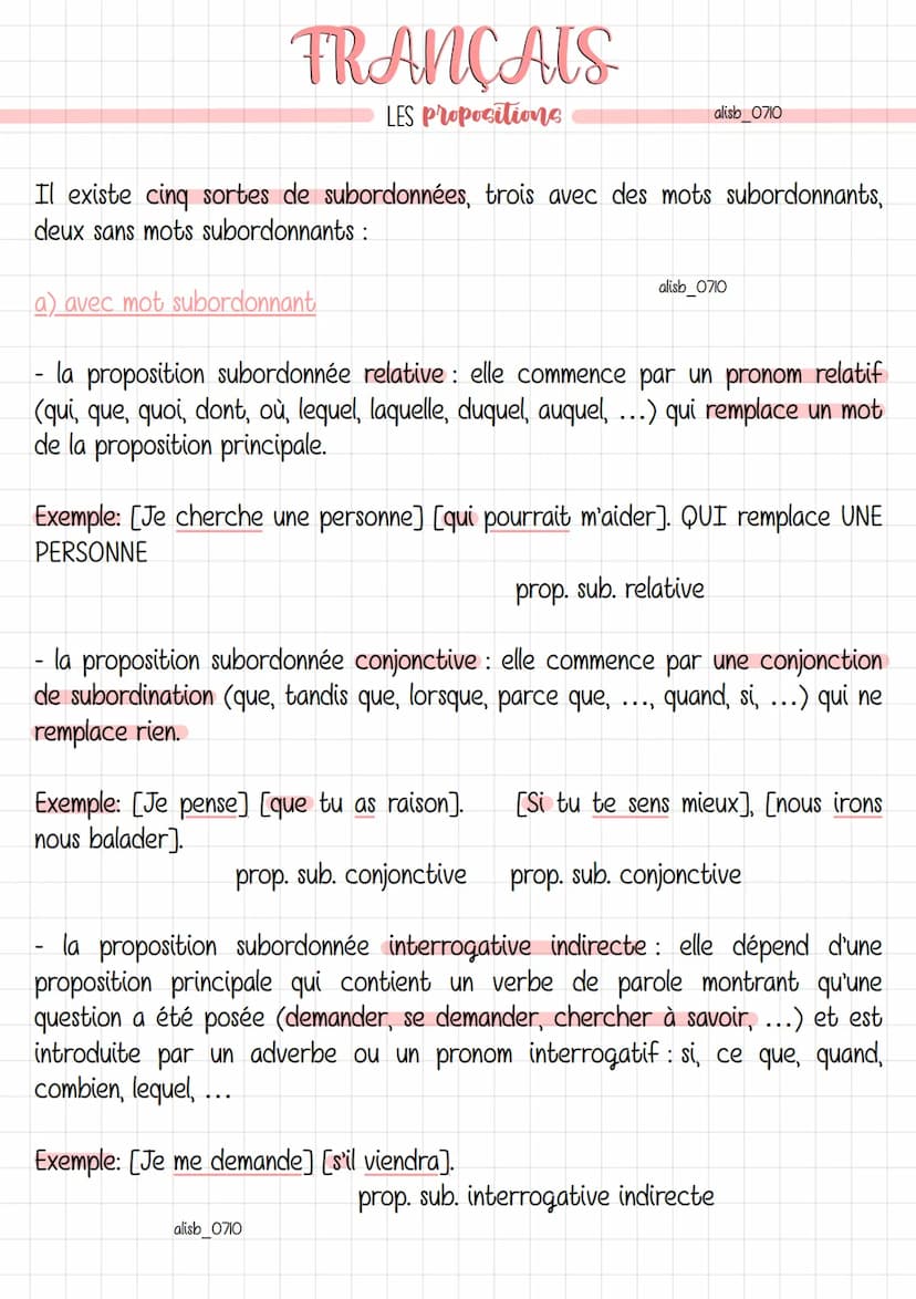 FRANÇAIS
LES Propositions
alisb_0710
Une phrase verbale contient un ou plusieurs verbes conjugués :
si la phrase comporte un seul verbe conj