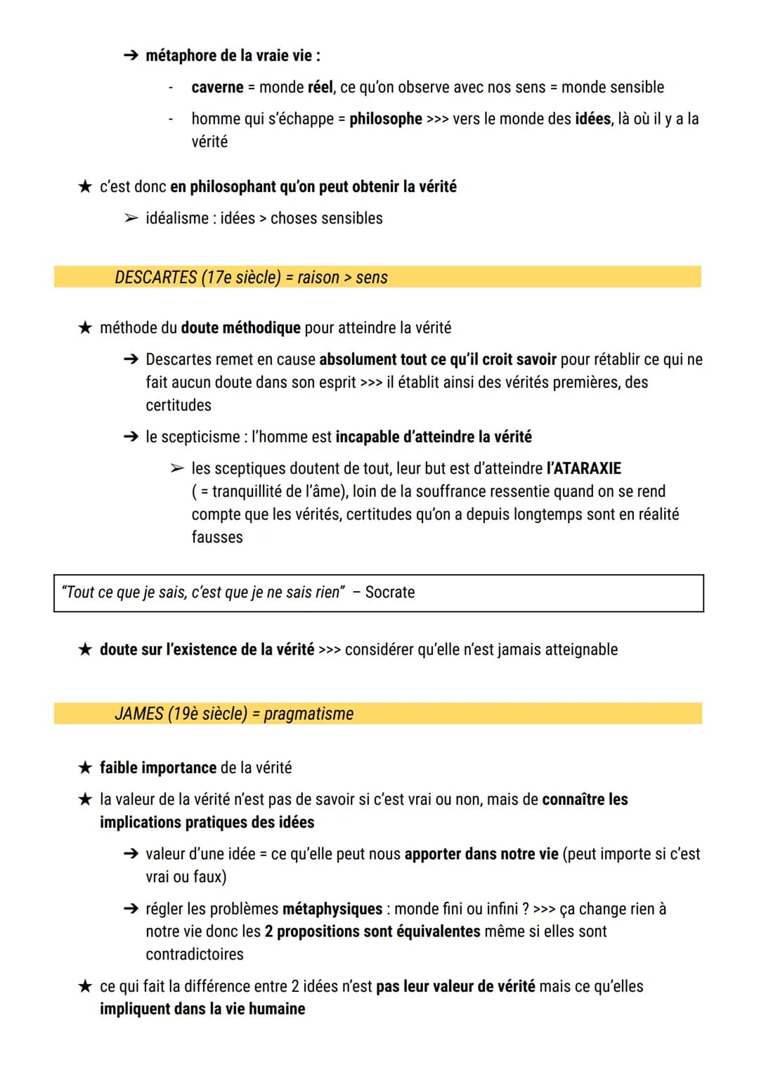 La vérité
définition: la vérité est le fondement de toute recherche philosophique
→ c'est la correspondance entre ce qui est dit et ce qui e