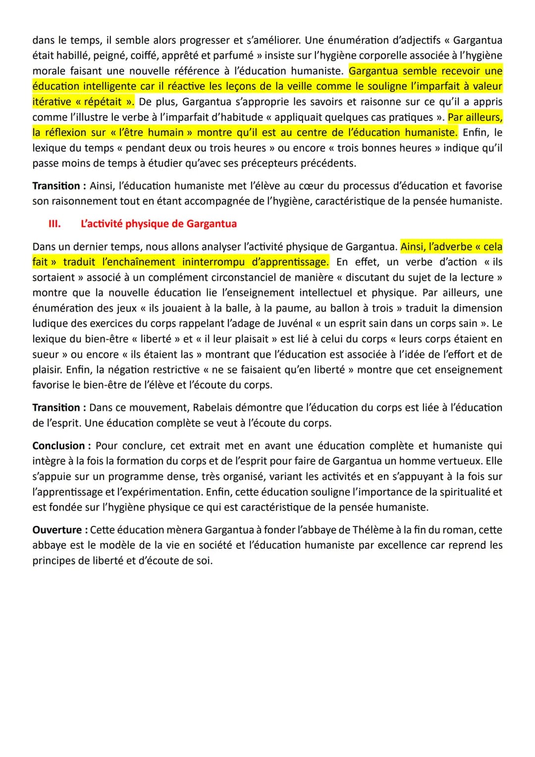 GARGANTUA: La seconde éducation
Introduction: Au début du 16° siècle, un nouveau mouvement littéraire et culturel apparait :
l'humanisme. L'