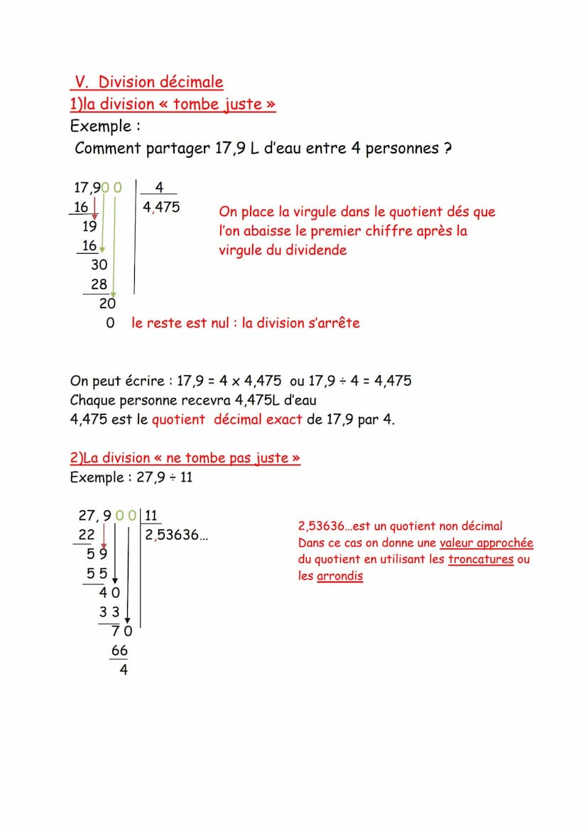 I Division par 10 :100 ;1000. par 0,1, 0,01; 0,001...
Règle 1: Diviser un nombre par 10; par 100 ;par 1000... revient à
le multiplier par 0,